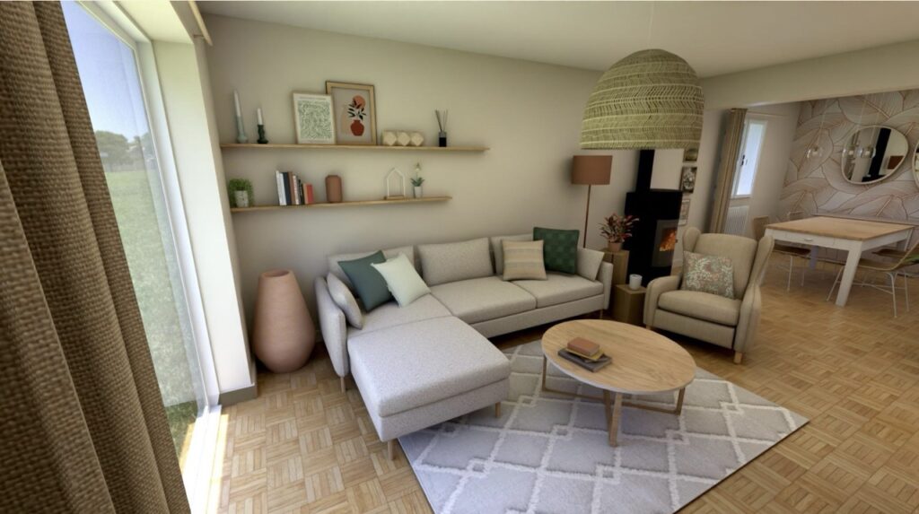 3D séjour maison Gestel