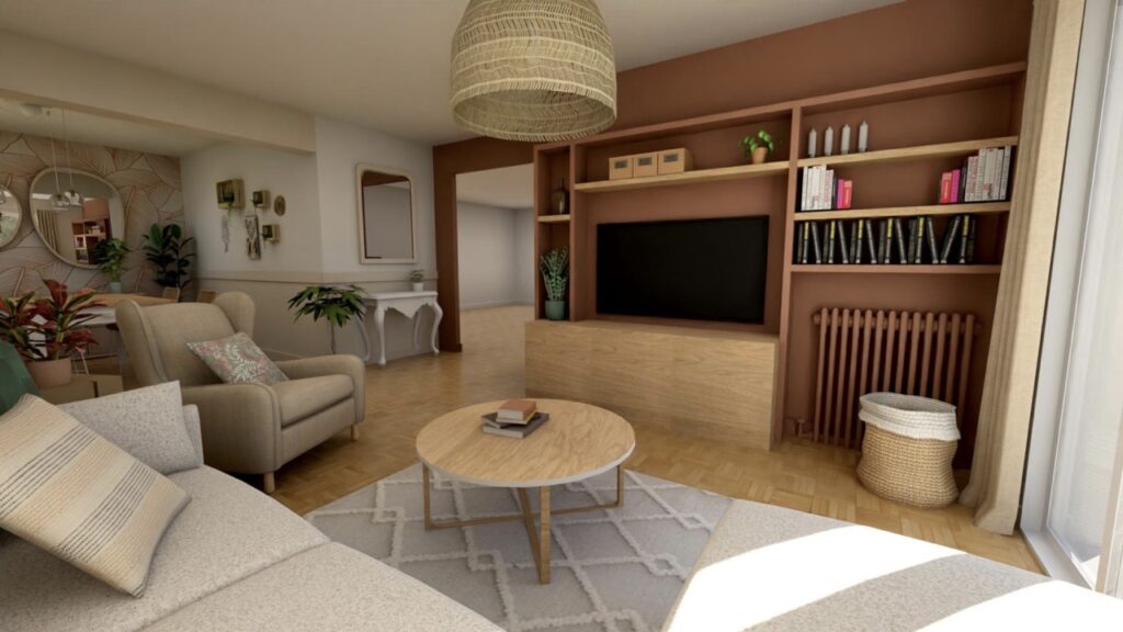 3D séjour maison Gestel
