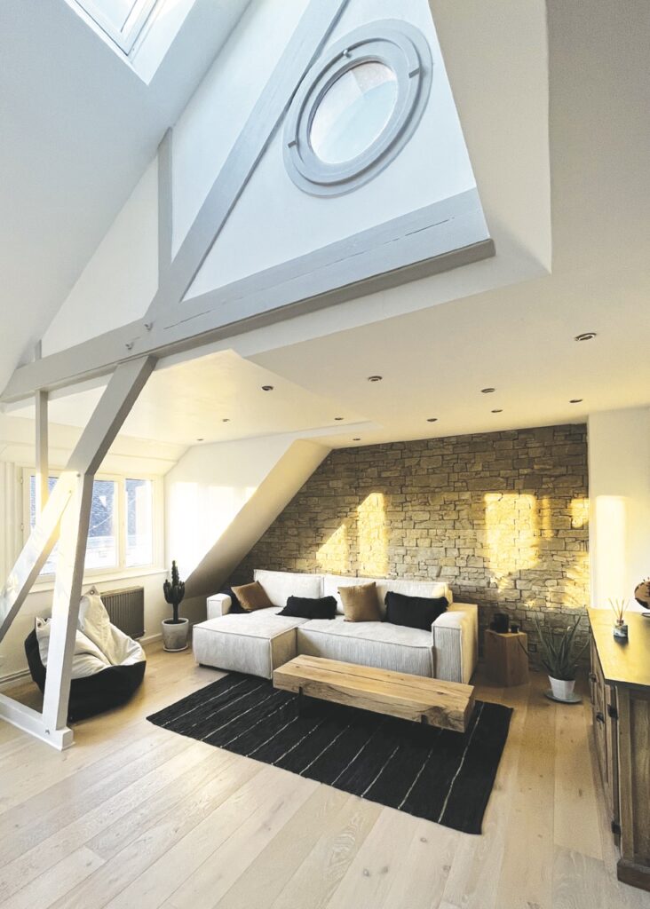 Salon appartement concarneau après